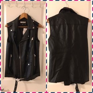 Leather biker vest